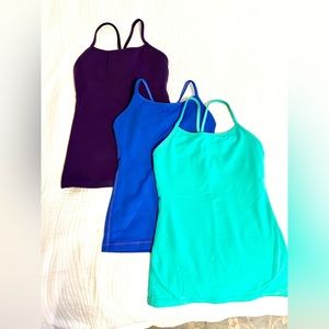 3 Lululemon tanks with built-in bra!